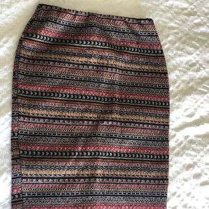 Zara multi color pencil skirt